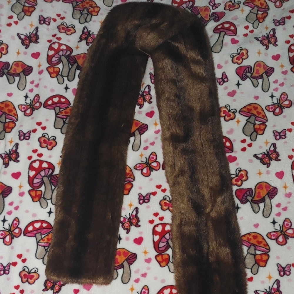 INC International Concepts Brown Faux Fur Scarf